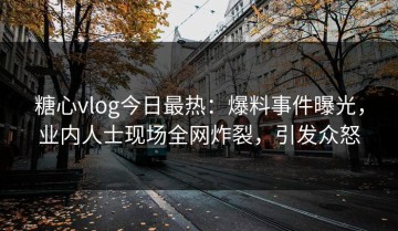 糖心vlog今日最热：爆料事件曝光，业内人士现场全网炸裂，引发众怒