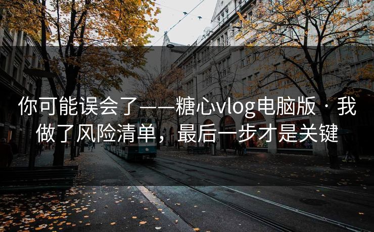你可能误会了——糖心vlog电脑版 · 我做了风险清单，最后一步才是关键