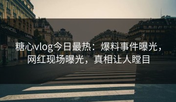 糖心vlog今日最热：爆料事件曝光，网红现场曝光，真相让人瞠目