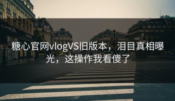 糖心官网vlogVS旧版本，泪目真相曝光，这操作我看傻了