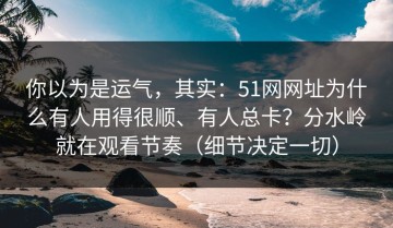 你以为是运气，其实：51网网址为什么有人用得很顺、有人总卡？分水岭就在观看节奏（细节决定一切）