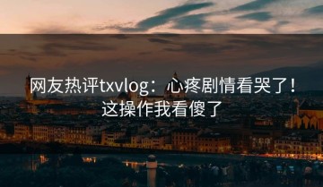 网友热评txvlog：心疼剧情看哭了！这操作我看傻了