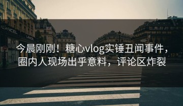 今晨刚刚！糖心vlog实锤丑闻事件，圈内人现场出乎意料，评论区炸裂