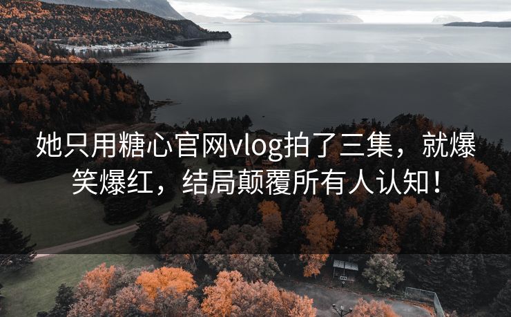 她只用糖心官网vlog拍了三集，就爆笑爆红，结局颠覆所有人认知！