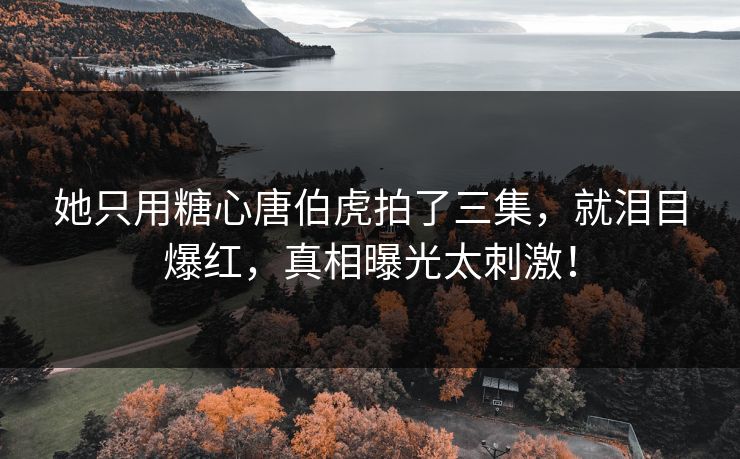 她只用糖心唐伯虎拍了三集，就泪目爆红，真相曝光太刺激！