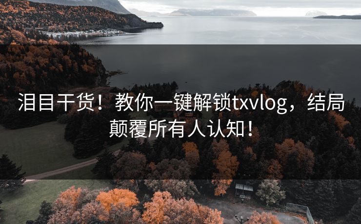 泪目干货！教你一键解锁txvlog，结局颠覆所有人认知！