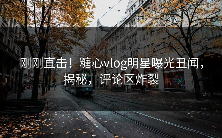 刚刚直击！糖心vlog明星曝光丑闻，揭秘，评论区炸裂