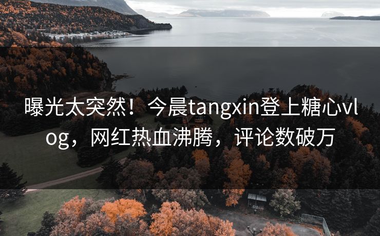 曝光太突然！今晨tangxin登上糖心vlog，网红热血沸腾，评论数破万