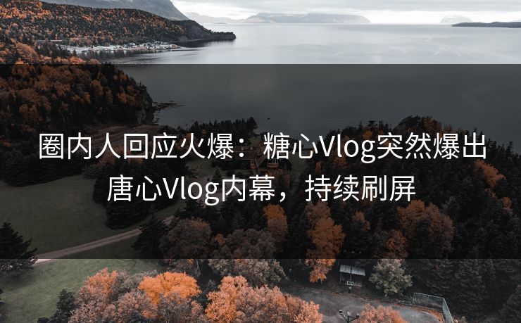 圈内人回应火爆：糖心Vlog突然爆出唐心Vlog内幕，持续刷屏
