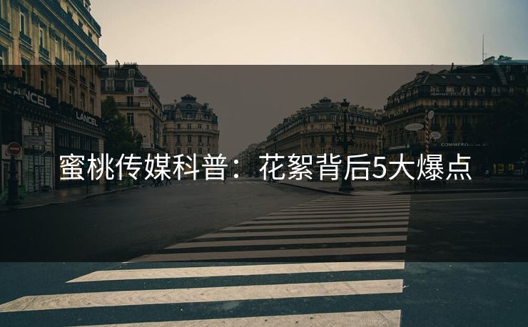 蜜桃传媒科普：花絮背后5大爆点